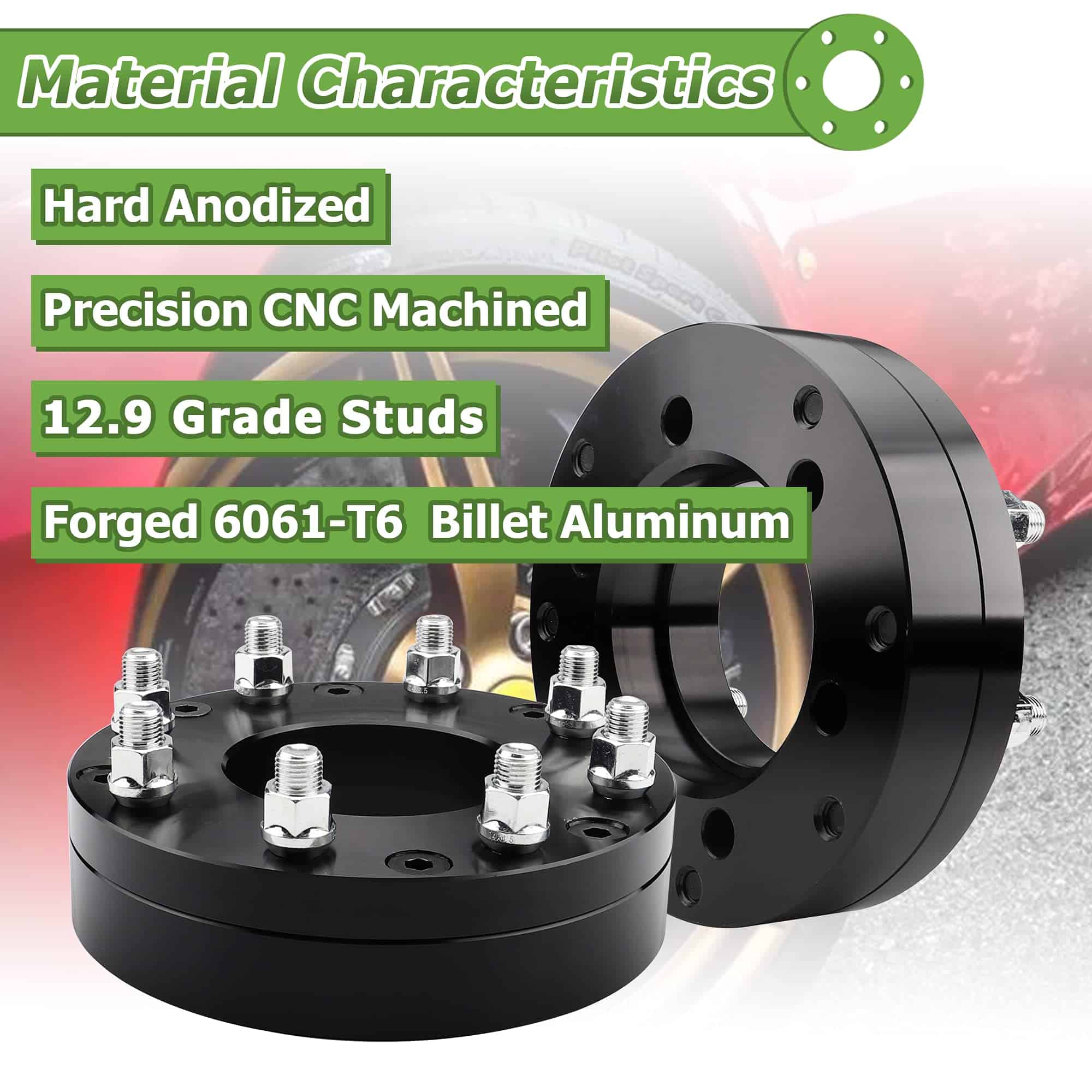 YIZBAP 2PCS 6x5.5 a 8x6.5 Adaptadores de Rueda, 2 pulgadas - Imagen 5