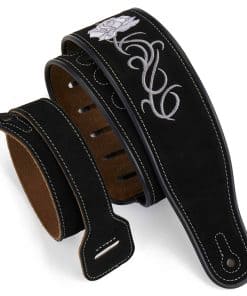 Correa de Guitarra Amumu de Cuero Gamuzado con Bordado de