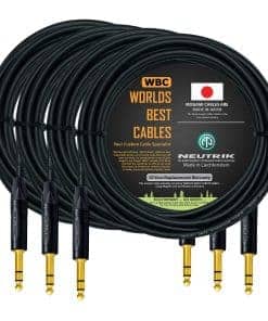 WORLDS BEST CABLES 4 Unidades - 25 pies - Cable TRS