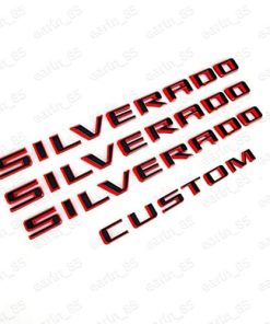 Kit 19-21 Negro Rojo Silverado Emblema Personalizado de