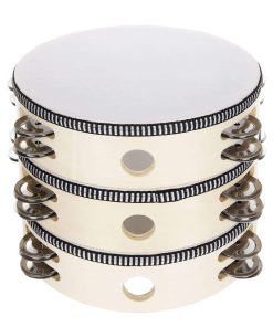 CertBuy 3 Pcs Tambourines, 8" Tambourine de Doble Fila con