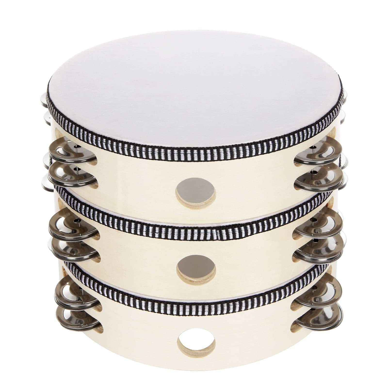 CertBuy 3 Pcs Tambourines, 8" Tambourine de Doble Fila con