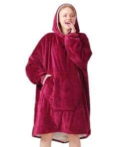 Manta con capucha oversize Nuburgrey, suéter cálido