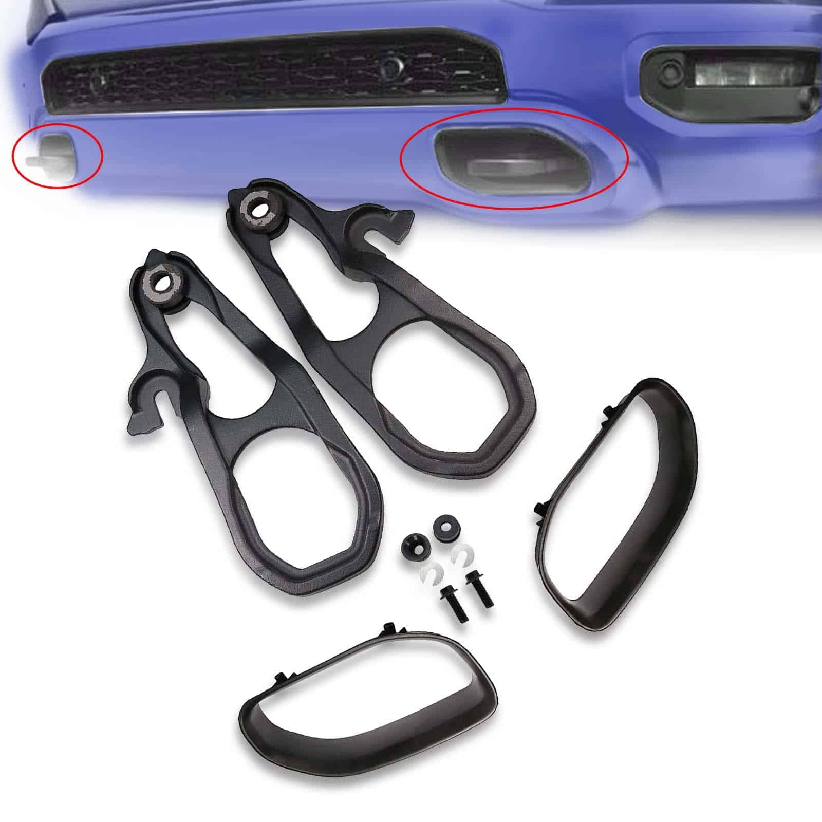 KARPAL 1 Par de Ganchos de Remolque Frontales Izquierdo y