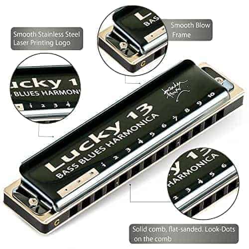 Armónica Lucky 13 Bass Plus Blues de East top 13 Agujeros - Imagen 4