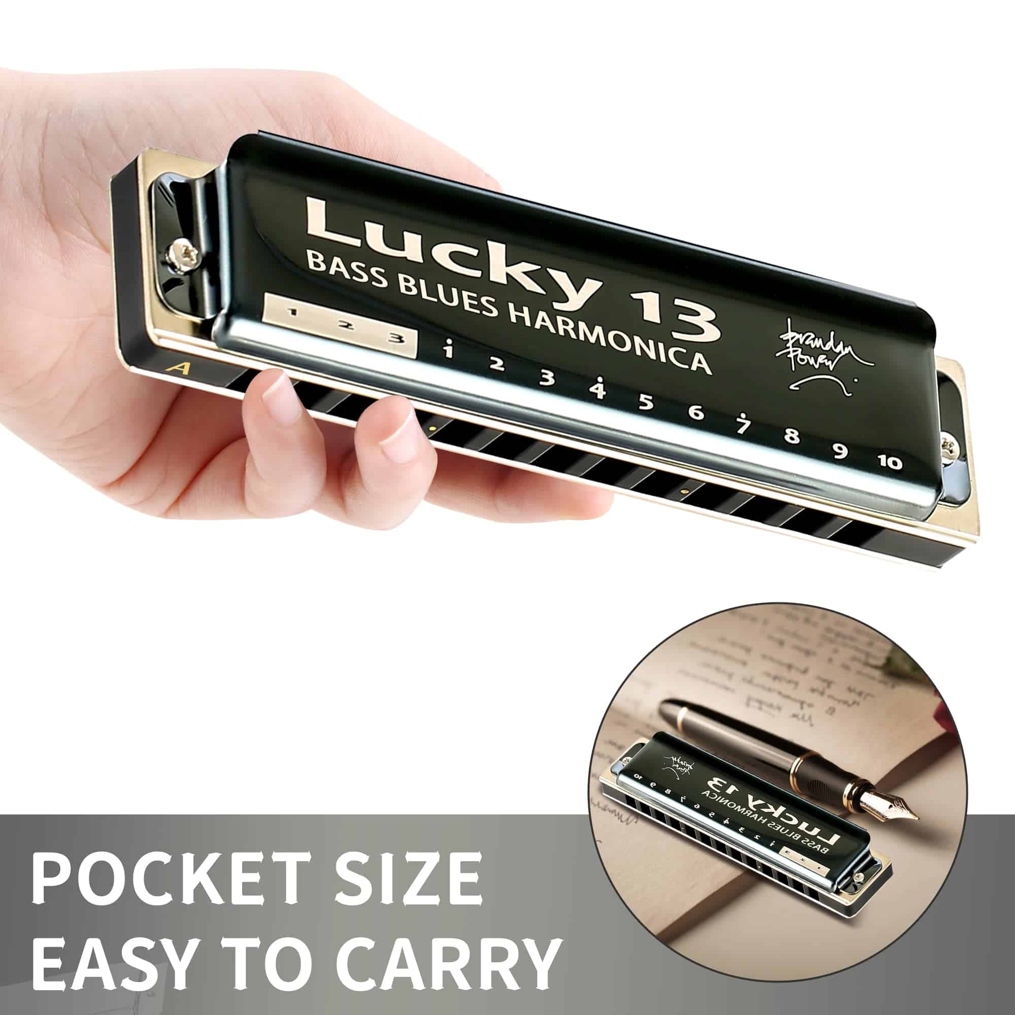 Armonica Lucky 13 Bass Plus Blues de East top de 13 - Imagen 6