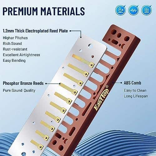 Armonica Diatónica East top en La bemol, 10 Agujeros 20 - Imagen 4