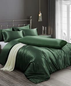 Juego de Cubierta de Edredón de Satén de Lujo de 6 Piezas