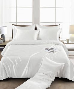 Juego de Funda de Edredón de Satén Ersmak 6 -Marfil Blanco