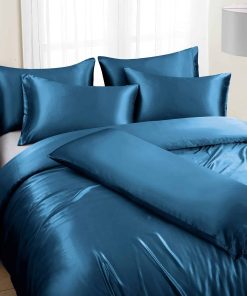 Juego de Funda de Edredón de Satén Ersmak 6 -Azul Marino