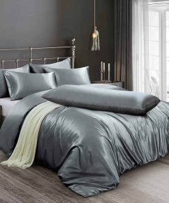 Juego de Funda de Edredón de Satén de Lujo para Cama Tamaño