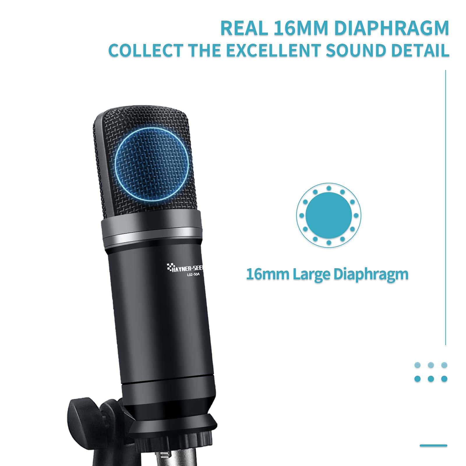 Micrófono Condensador de Estudio para Podcast Hayner-Seek - Imagen 3