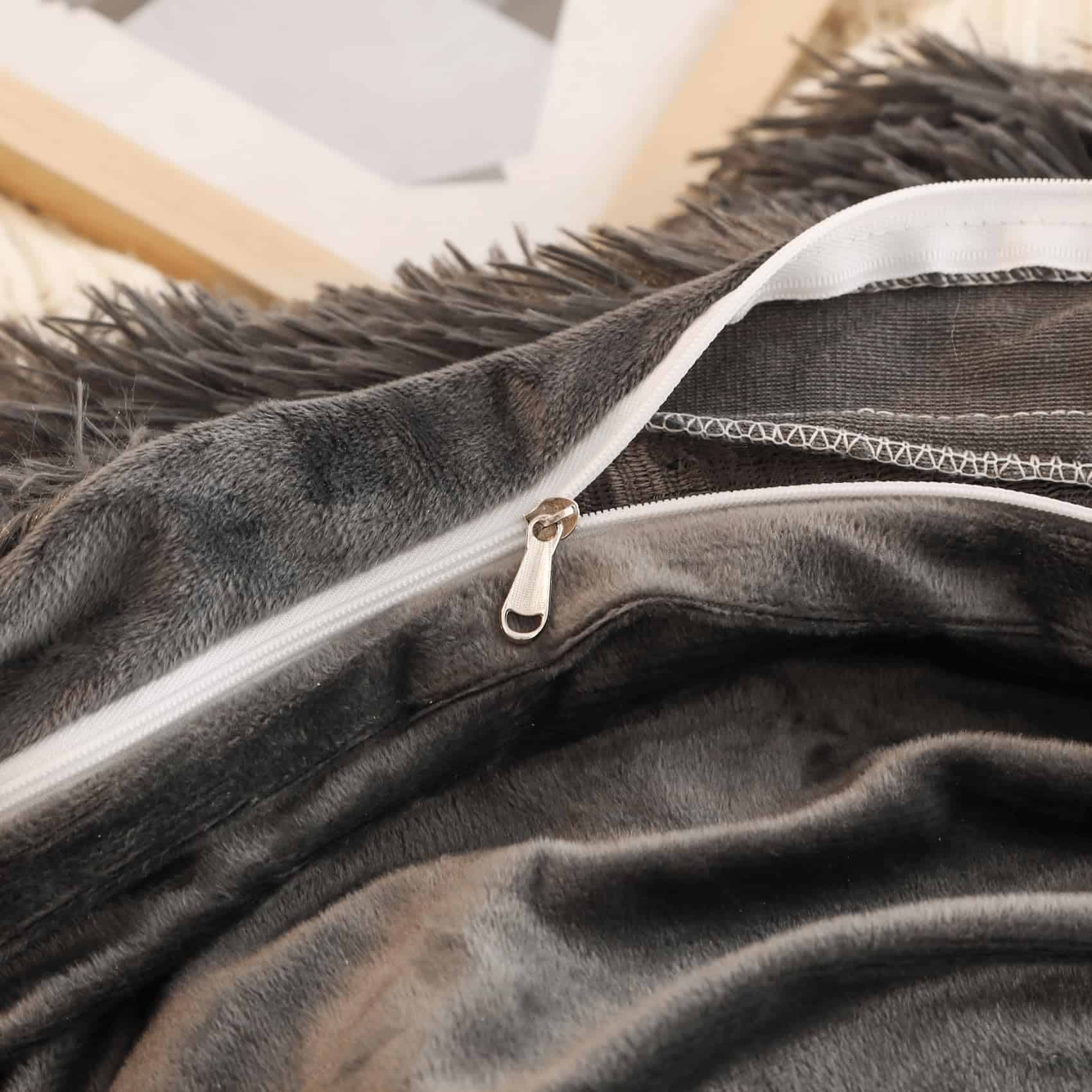 HAIHUA Funda de Edredón de Felpa Esponjosa Shaggy, Juego de - Imagen 9