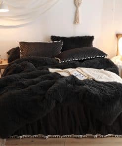 HAIHUA Juego de Funda Nórdica Mullida de Piel Sintética de