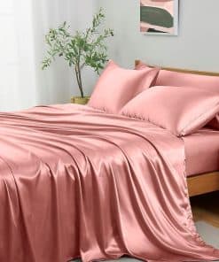 Juego de Sábanas de Satén Entisn de 5 Piezas, Juego de