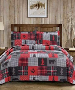 Juego de Edredones Rústicos de Oso Junsey para Cama King