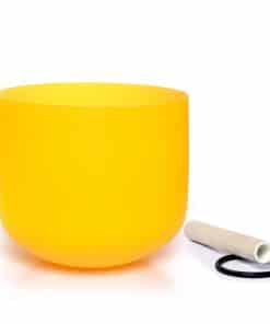 Tazón de Canto de Cuarzo Amarillo de Chakra del Plexo Solar