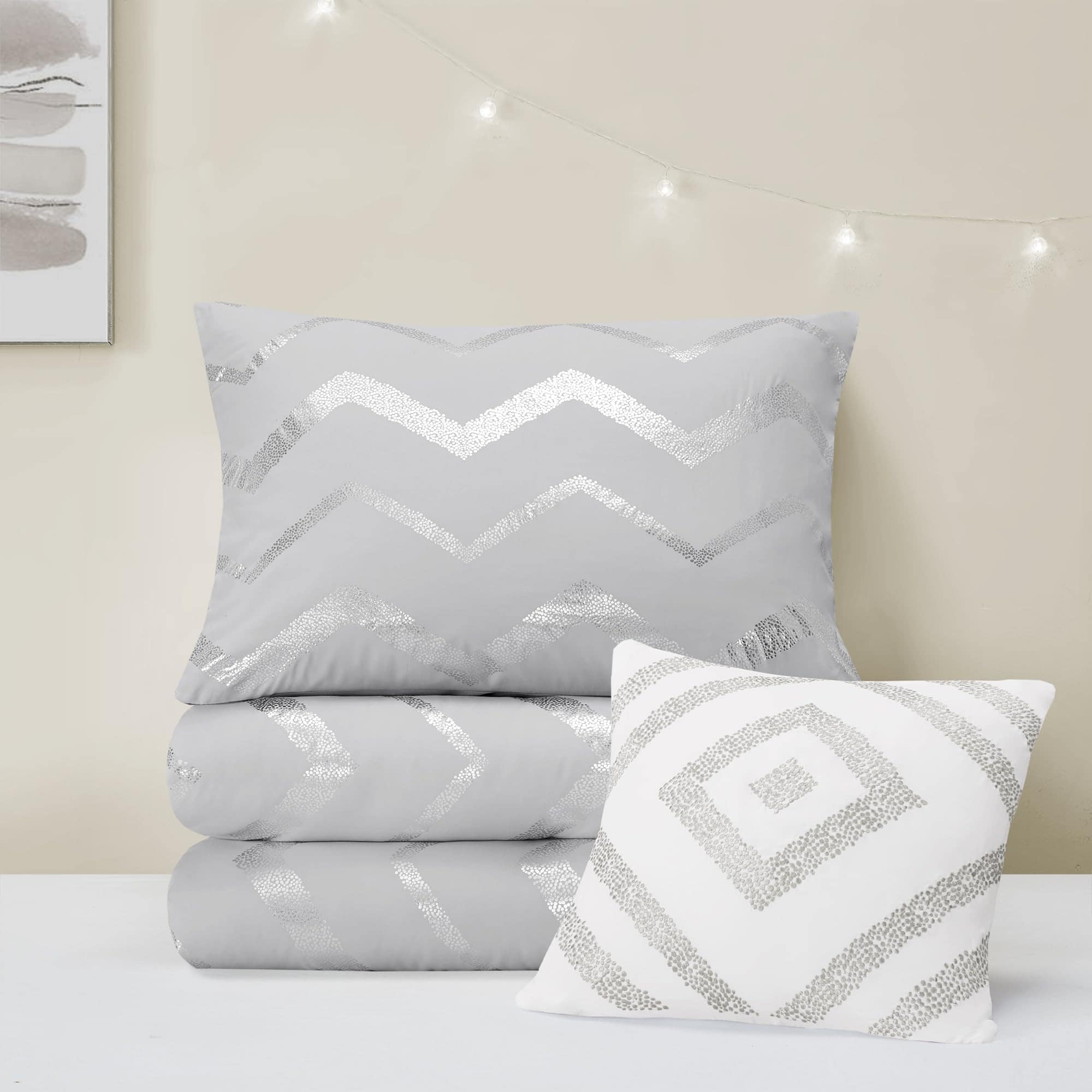 Juego de Ropa de Cama Codi Gris para Adolescentes, Edredón - Imagen 5