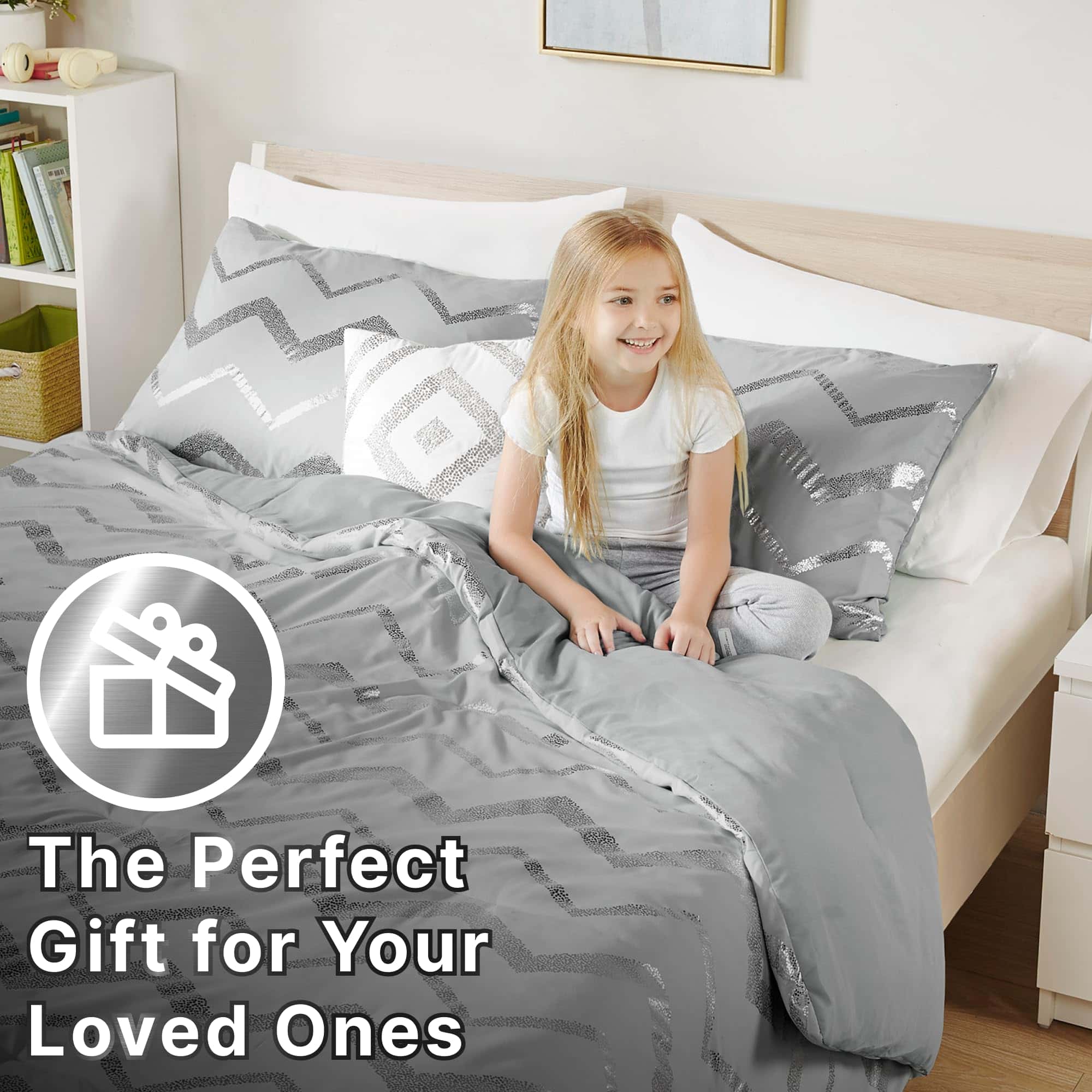 Juego de Ropa de Cama Codi Gris para Adolescentes, Edredón - Imagen 6