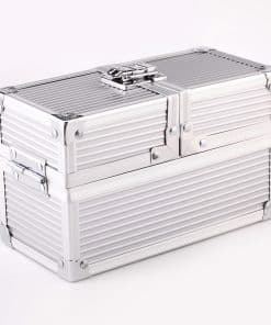 Caja Doble Metálica Plateada para Cartas y Dados para