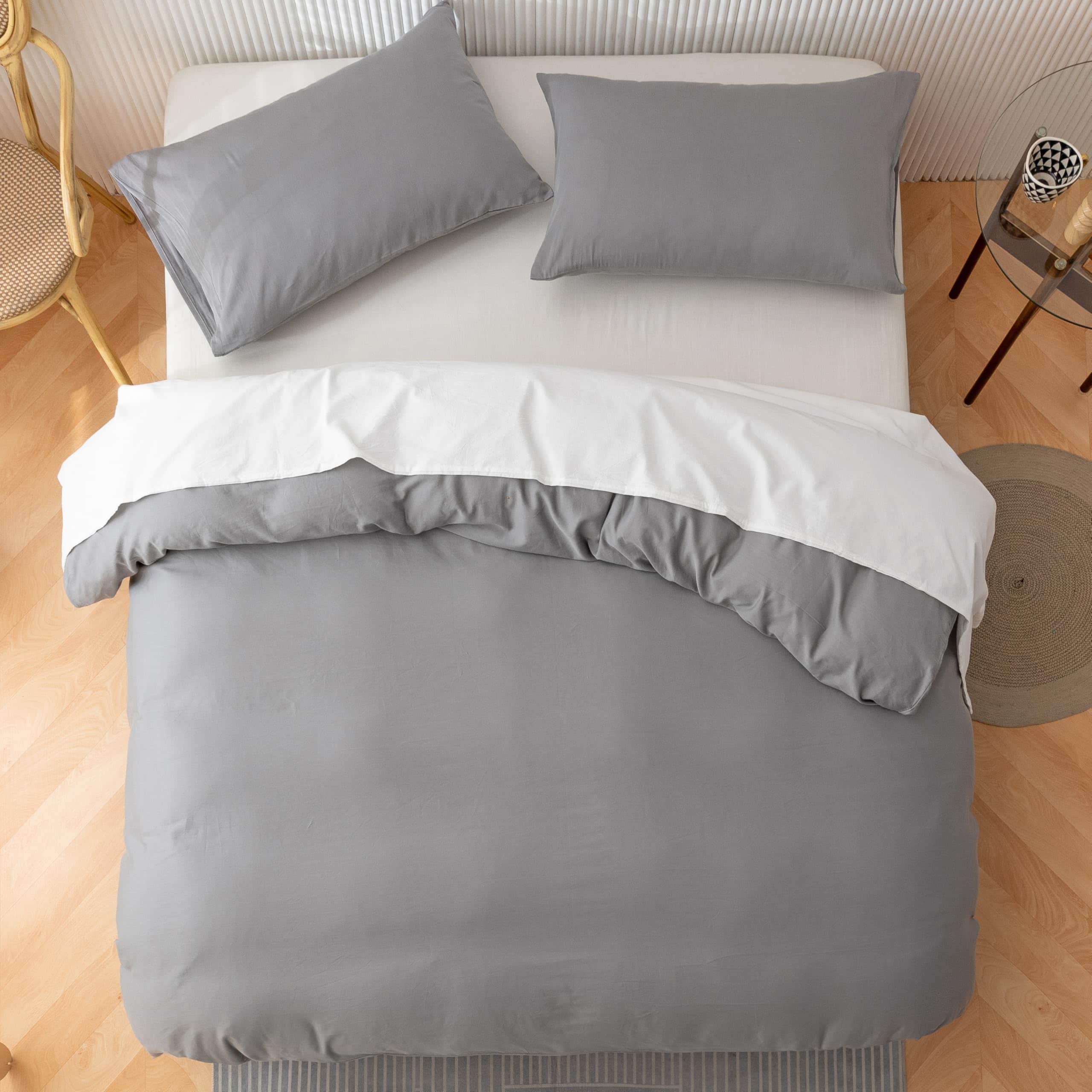 Juego de Funda Nórdica de Algodón de Fibra -Gris Aleación - Imagen 9