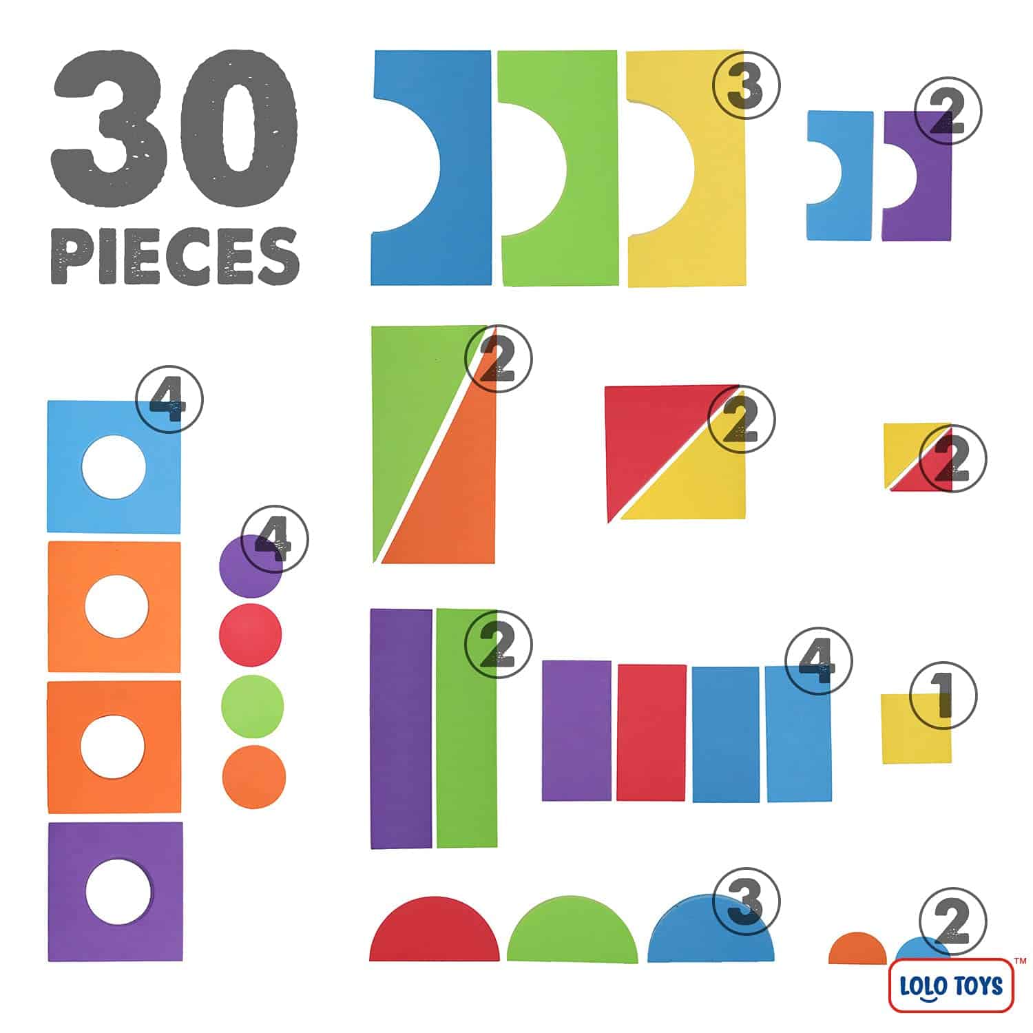 LOLO TOYS Juego de Bloques de Espuma Grandes para Niños - Imagen 7