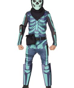 Disfraz para Jóvenes del Skull Trooper Verde con Máscara