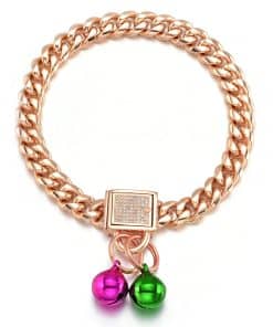 Collar de Cadena para Perro en Color Oro Rosa con Hebilla
