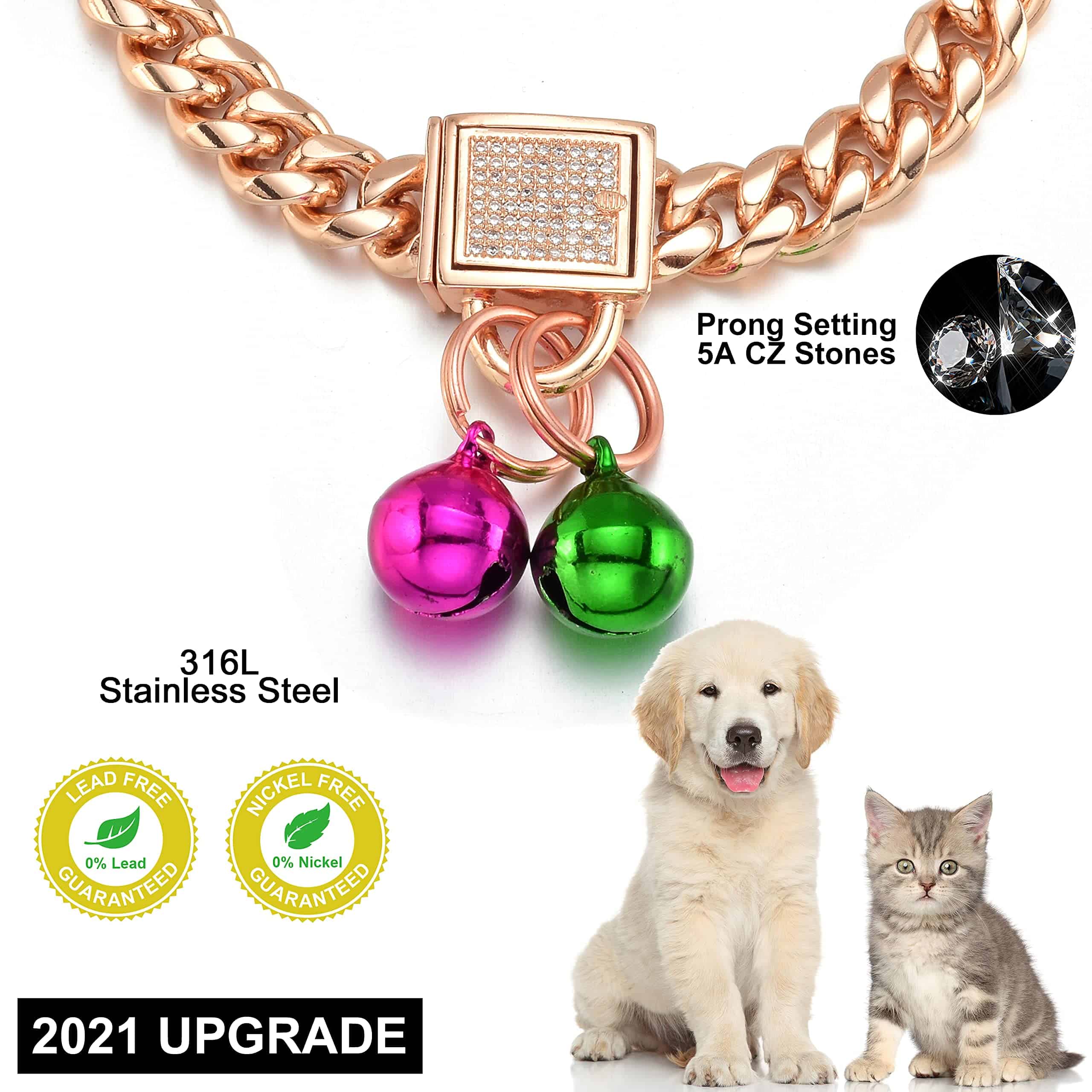 Collares de Cadena de Oro para Perros con Hebilla de - Imagen 6