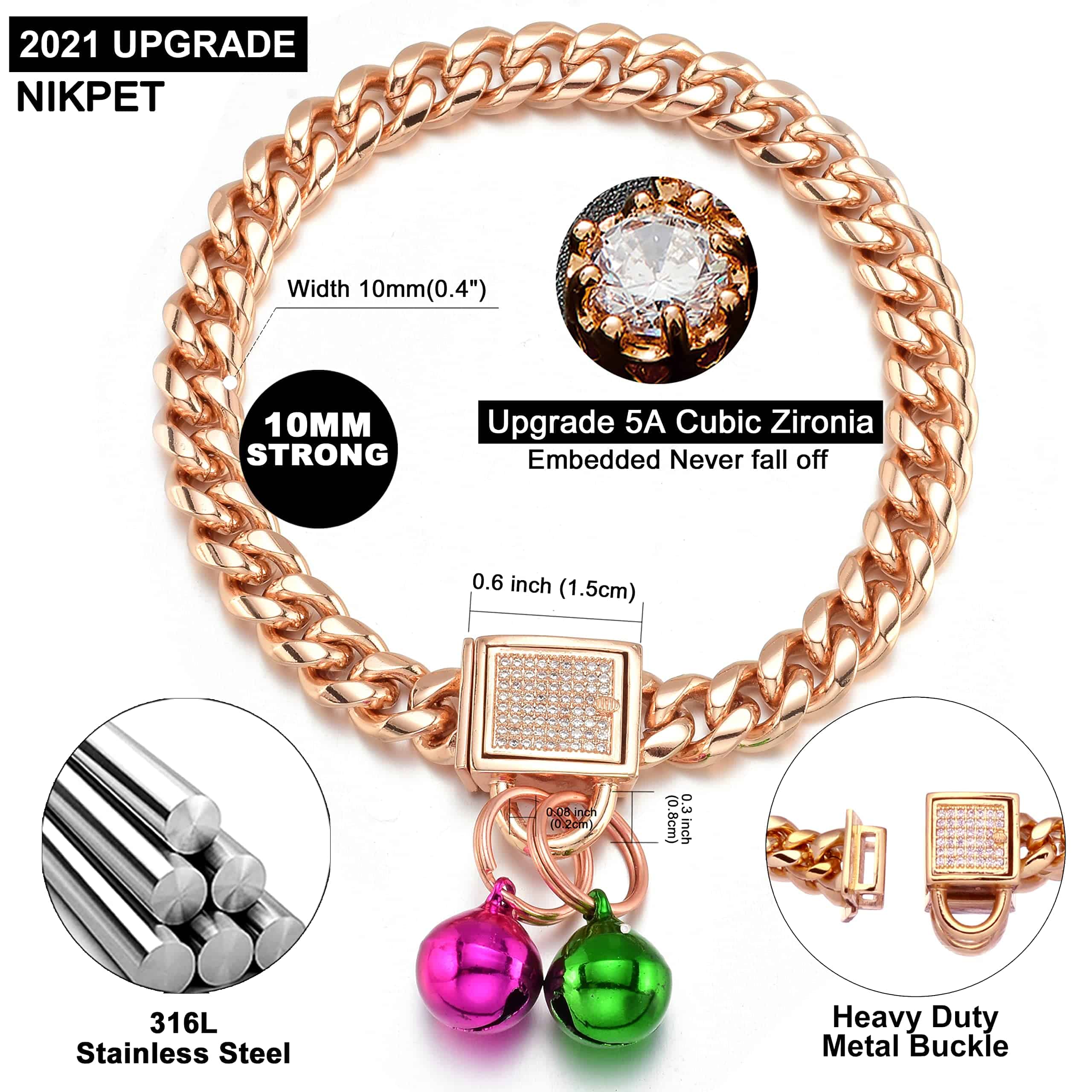 Collares de Cadena de Oro para Perros con Hebilla de - Imagen 5