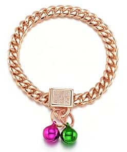 Collar de Cadena de Perro de Oro con Cierre de Seguridad de