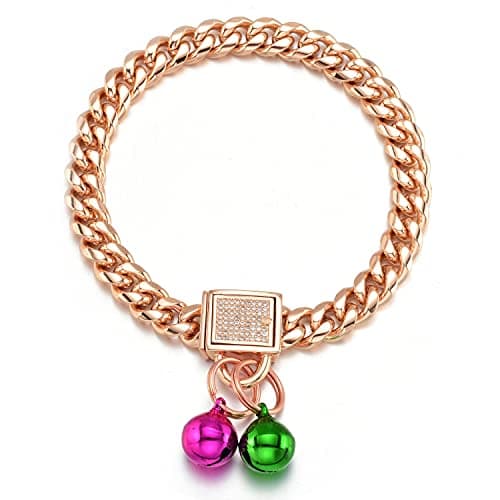 Collares de Cadena de Perro en Oro con Cierre de Seguridad