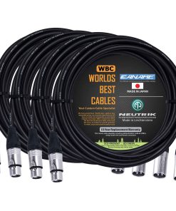 4 Unidades - 18 pies de Cable de Micrófono Balanceado