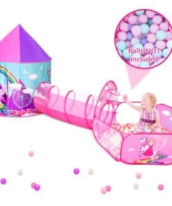 Carpita de Juego para Niñas con Pit de Pelotas, Túnel de