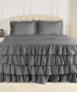 Juego de Colcha con Volantes Mellanni para Cama Matrimonial