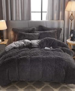 Set de Funda Nórdica de Piel Sintética Esponjosa y Mullida