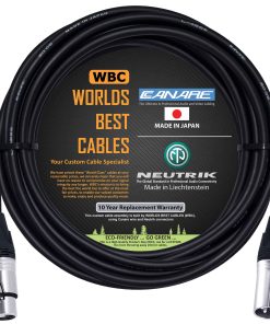 Cable de micrófono Quad Balanceado de 25 pies de WORLDS