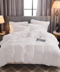 Juego de Funda Nórdica Peluda de Piel Sintética Esponjosa