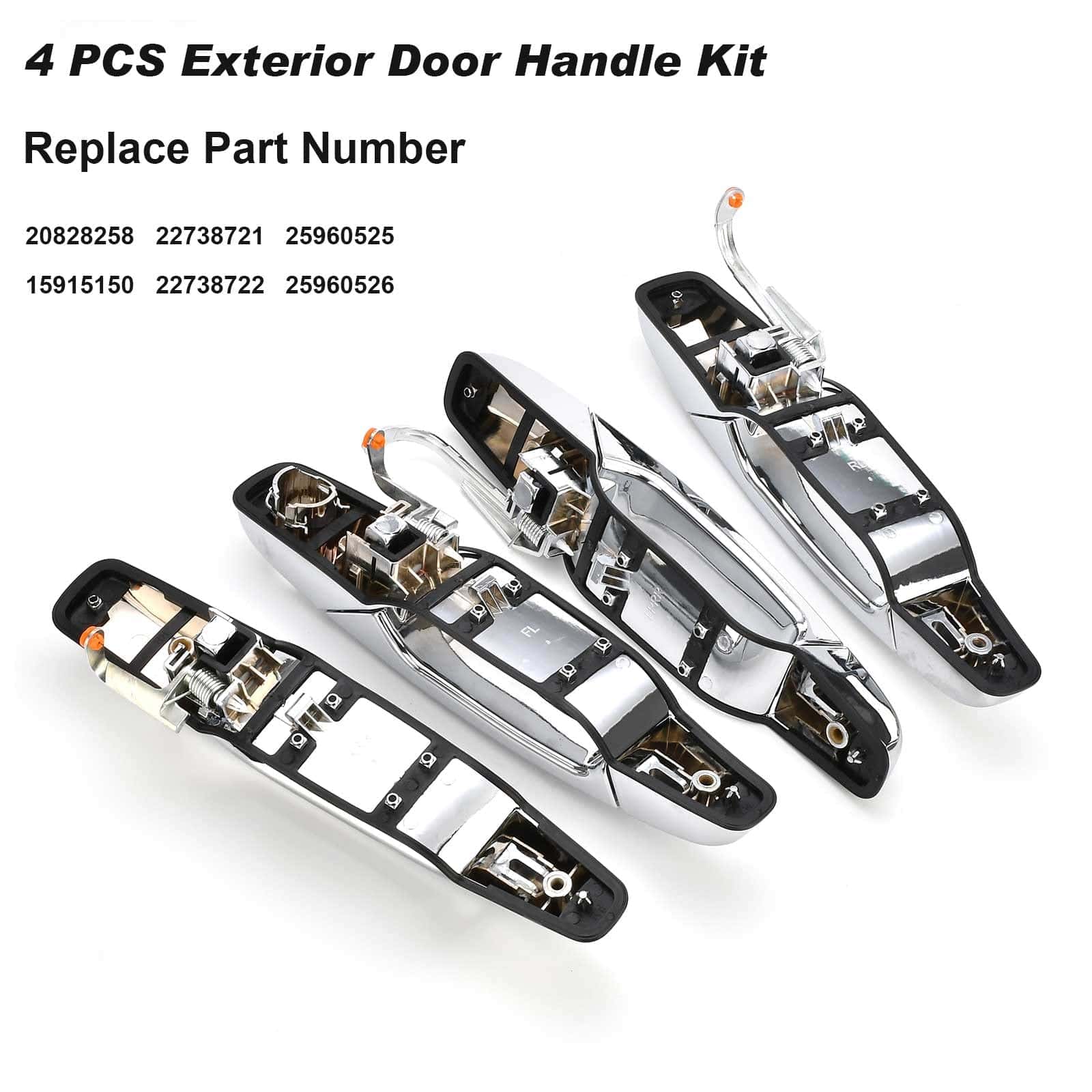 Manija de puerta exterior cromada Nakuuly 4 PCS Delantero - Imagen 6