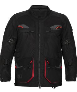 Chamarra de moto de aventura de malla -Negro