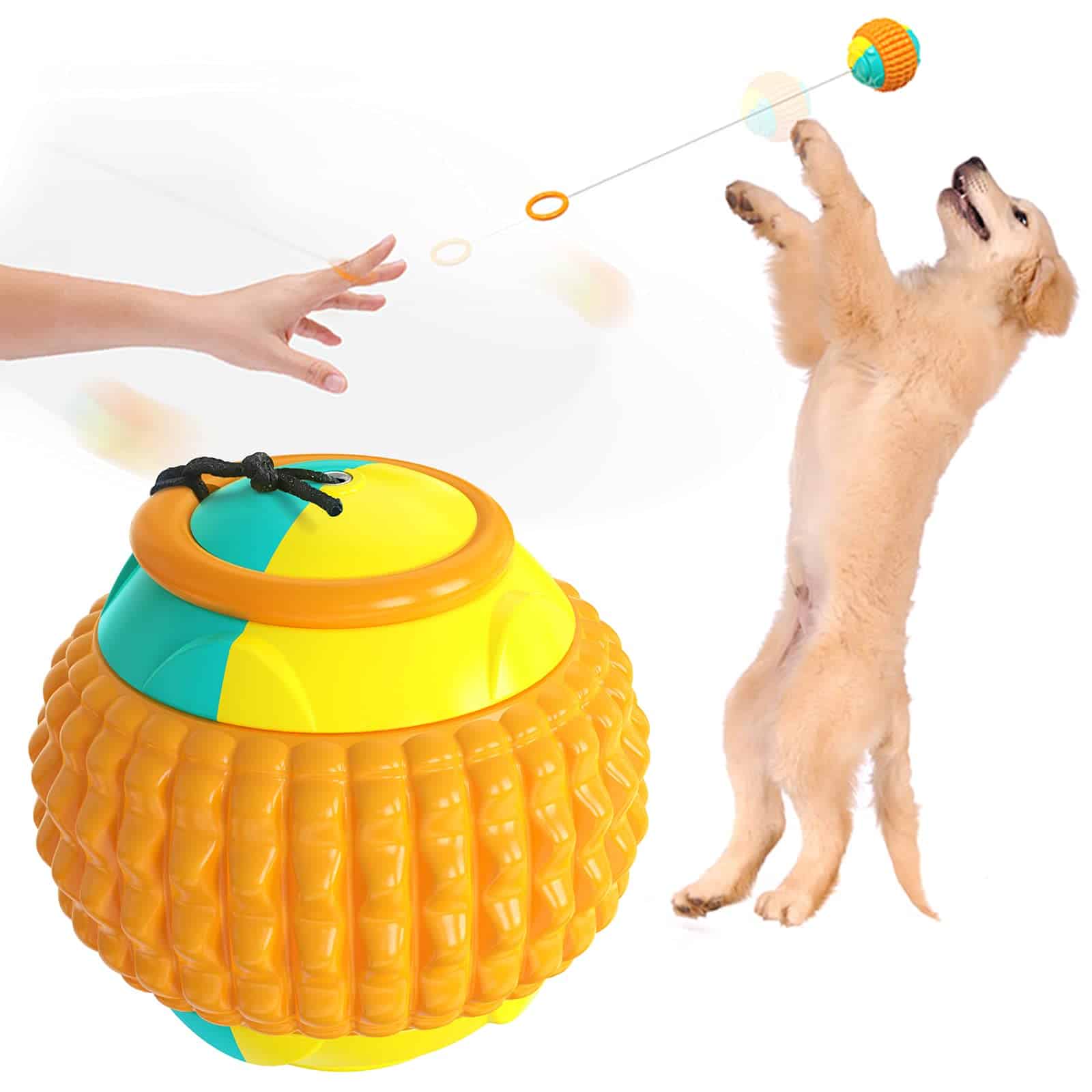Pelota de tiro con cordón Lakszei para perros, pelota molar