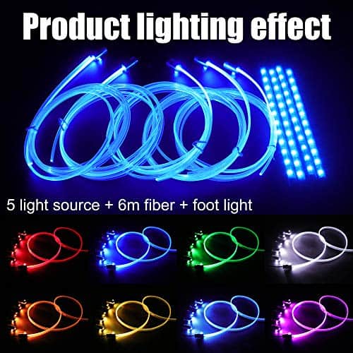 QAUBEN Kit de Iluminación Ambiental de Fibra Óptica para - Imagen 5