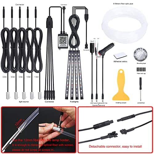 QAUBEN Kit de Iluminación Ambiental de Fibra Óptica para - Imagen 3