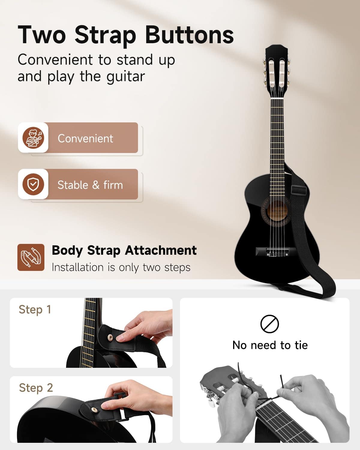Guitarra Acústica Moukey 30" para Principiantes Niños - Imagen 8