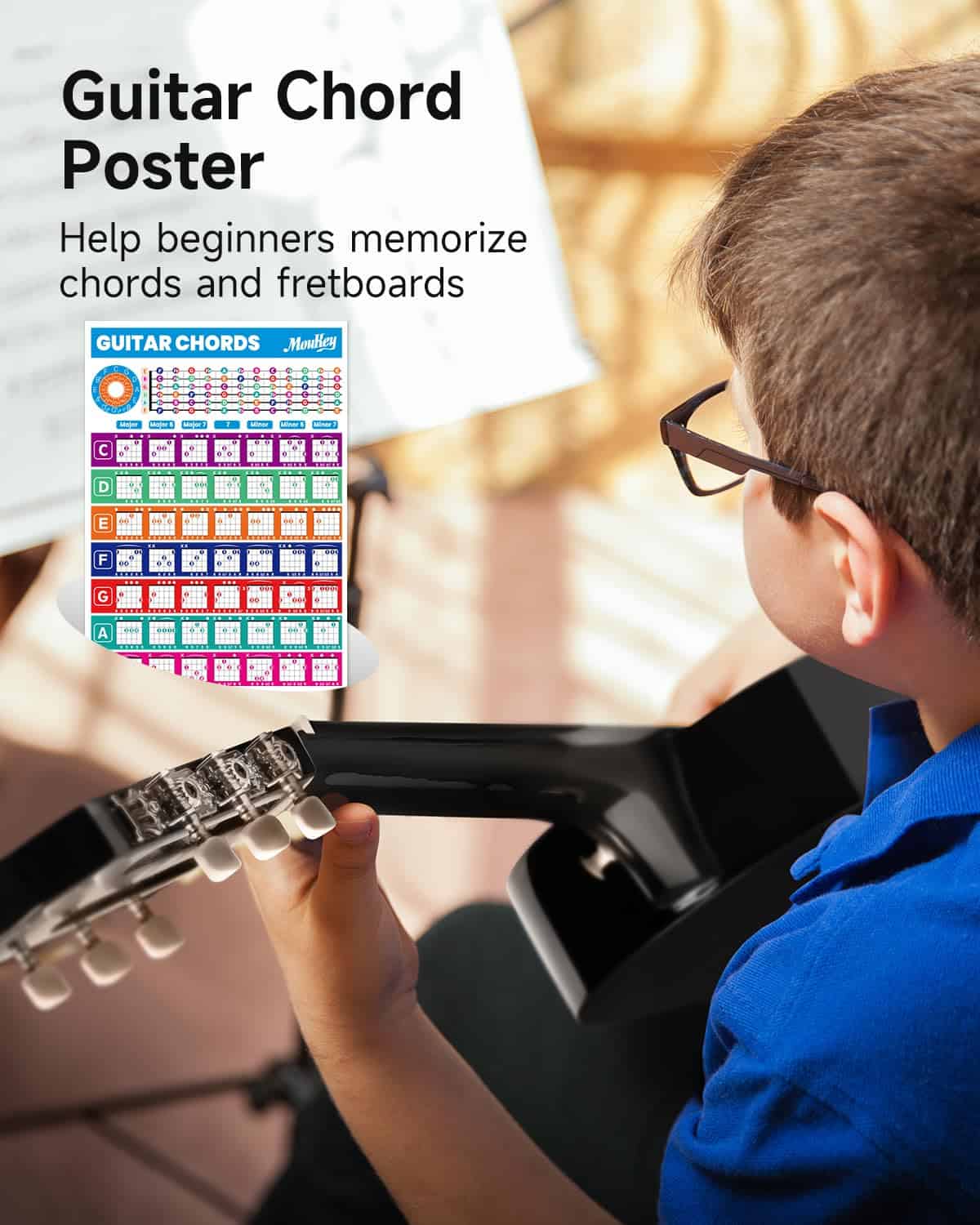 Guitarra Acústica Moukey 30" para Principiantes Niños - Imagen 7