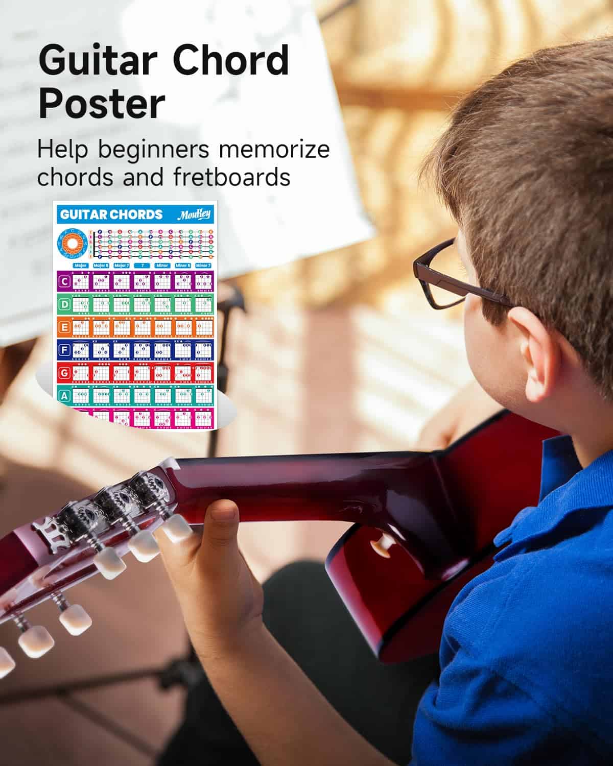 Guitarra Acústica Moukey 36" para -Marrón - Imagen 6