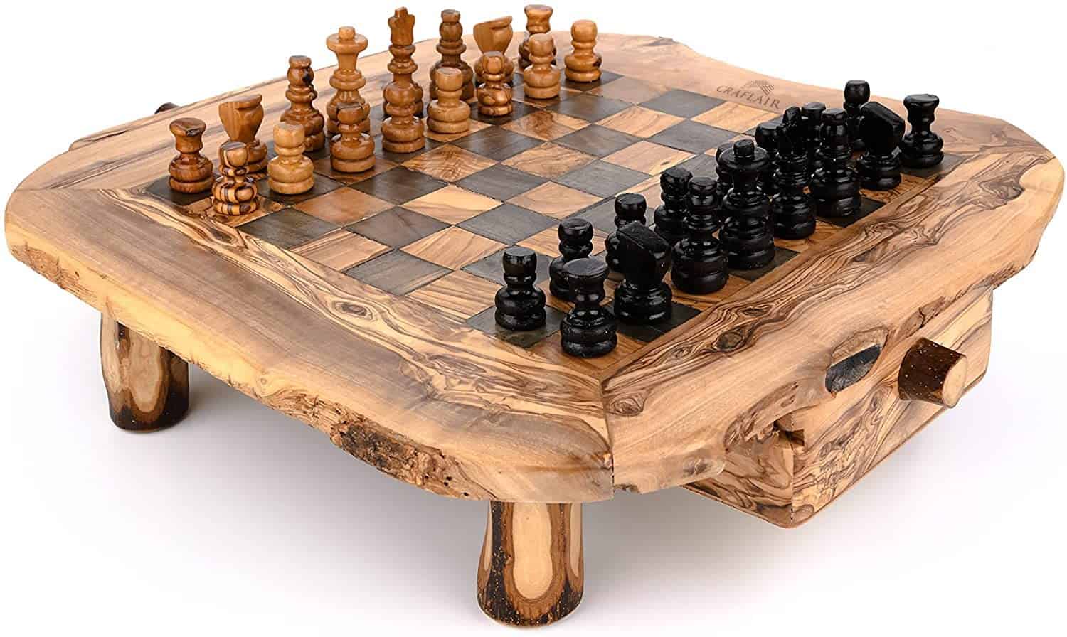Juego de Ajedrez de Madera de Olivo OLIVIEU -Brown - Imagen 6