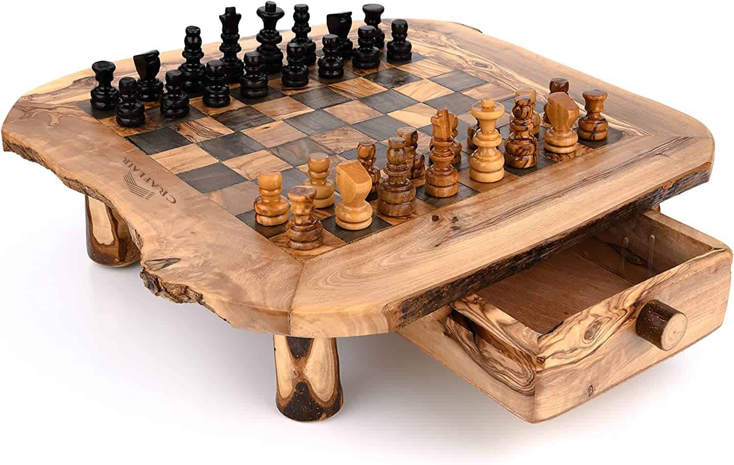 Juego de Ajedrez de Madera de Olivo OLIVIEU -Brown