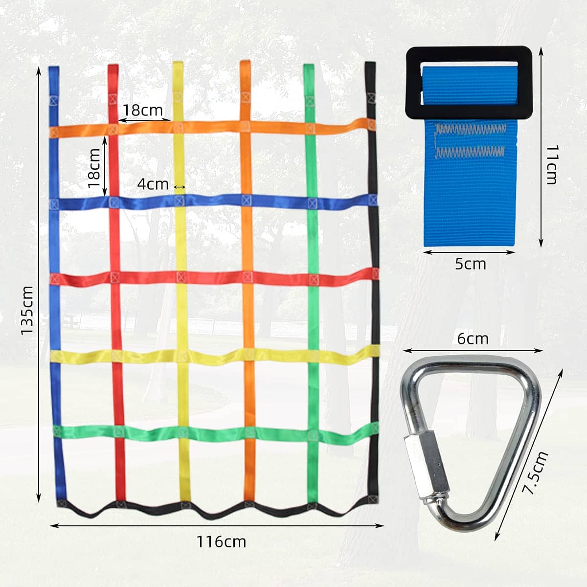 Red de escalada deportiva Gentle Booms para niños, red de - Imagen 7