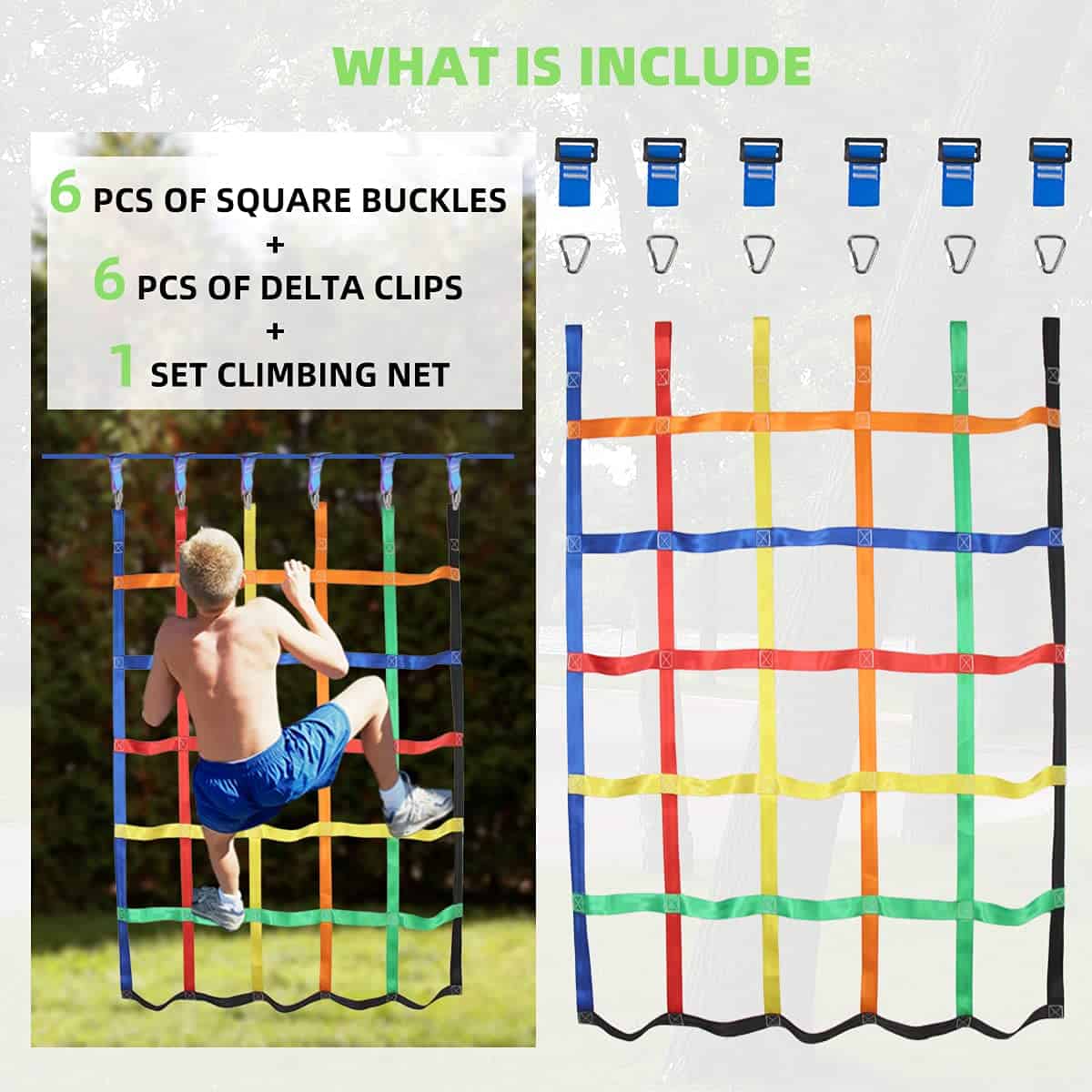 Red de escalada deportiva Gentle Booms para niños, red de - Imagen 3